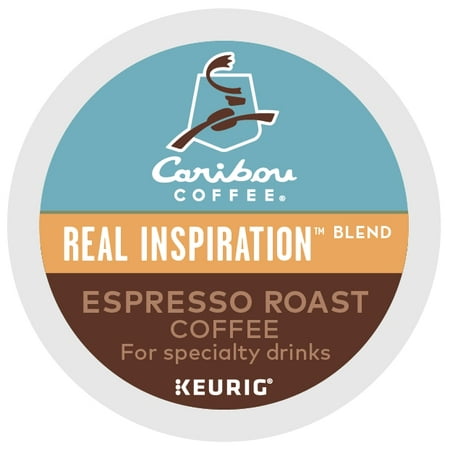 (2 Pack) Caribou Coffee Real Inspiration Espresso Roast, Keurig K-Cup Pods, Medium Roast, 6