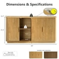 thumbnail image 2 of win2win 63" Mid-Century Modern Fluted Sideboard Buffet Cabinet, Oak, 2 of 9