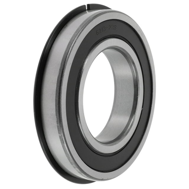 Rodamientos de bolas de ranura profunda Unique Bargains 6213NR2RS 65x120x23mm P5 Doble sello de goma lubricado 1Pc Rueda de coche patinete patineta universal tono plateado negro