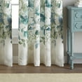 thumbnail image 4 of CHF Watecolor Floral Indoor , 100% Polyester , Light Filtering Single Panel Rod Pocket , Aqua , 50"x84", Adult, 4 of 6