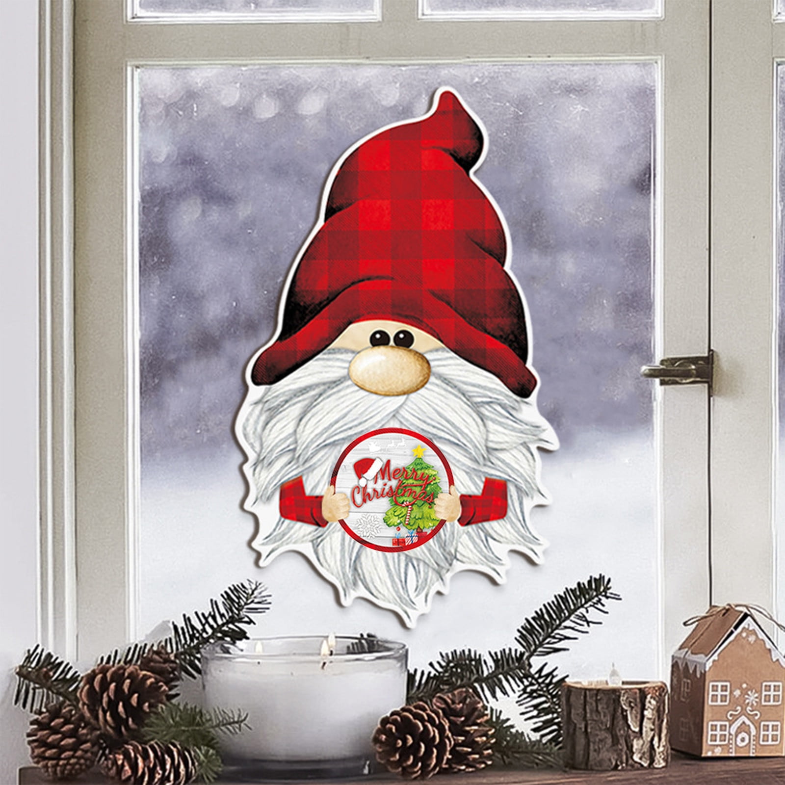 Winter Welcome Santa Sign Santa Sign Vertical Front Door 