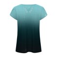 thumbnail image 3 of Petal Sleeve Tops for Women Ring Hole V Neck Eyelet T Shirts Summer Casual Comfy Tshirts Gradient Tunic Tops Blouses, 3 of 4
