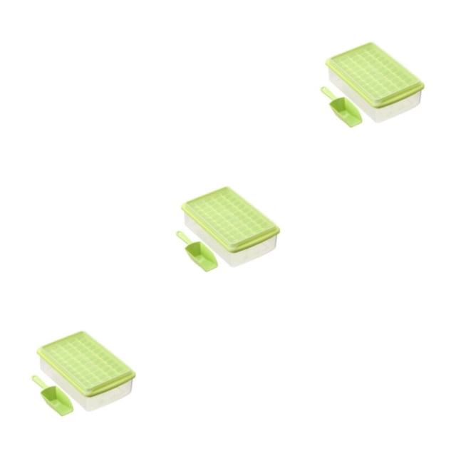 Bearachild Bandeja de cubitos de hielo con tapa Bebida de plástico Fabricante de hielo Contenedor de almacenamiento Refrigerador Accesorios de Type1 NO1