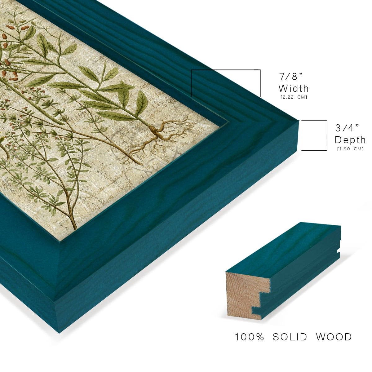 Garden Verses I -Framed Print w/glass-Ocean Blue