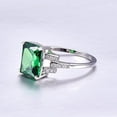 thumbnail image 4 of NUNCAD Women's Created Emerald Rings May Birthstone 925 Sterling Silver Wedding Anniversary Solitaire Engagement Ring, 4 of 5