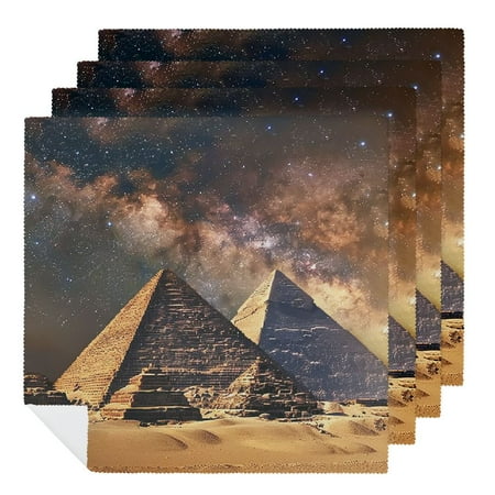 

Facannap Pyramids Stars Night Cloth Napkins for Hotel Home Banquet Atmosphere Embellishment Polyester Gift for Farmhouse Party Dining Table Decor 2 PCS