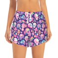 thumbnail image 2 of Balery cartoon rainbow Skull Pantalones cortos deportivos para mujer con forro y dos bolsillos, elásticos, para entrenamiento, gimnasio, yoga-XX-Large, 2 of 7