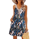thumbnail image 3 of Vestidos de Verano para Mujer, de Playa, con Encaje, Escote en V, Informales, Estampado Tropical, Sin Mangas, Cortos. Verde L, 3 of 7