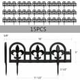 thumbnail image 2 of Evelyne Black Garden Border Edging: Wrought Iron Design - 15pcs Black Yard Landscaping Fence Liner Lawn Edge Barrier - 20ft Kit of Decorative Lawn Landscape Panels Elements, 2 of 7