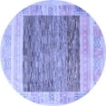 thumbnail image 1 of Ahgly Company Machine Washable Indoor Round Abstract Blue Modern Area Rugs, 8' Round, 1 of 4