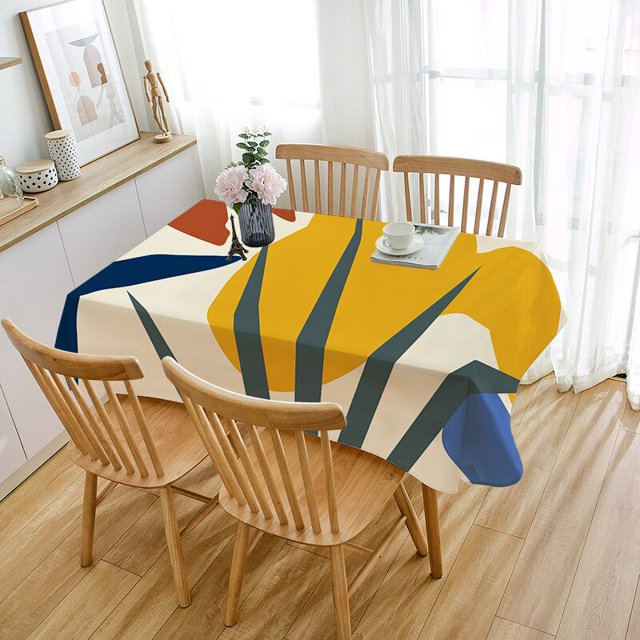 Mantel abstracto de estilo nórdico, tela Oxford, cubierta de mesa Rectangular impermeable para cocina y sala de estar qym unisex