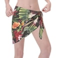thumbnail image 3 of Bingfone Watercolor Tropical Flowers Women's Sarong Swimsuit Cover Ups Bathing Suit Coverups Chiffon Beach Wrap Skirts, 3 of 7