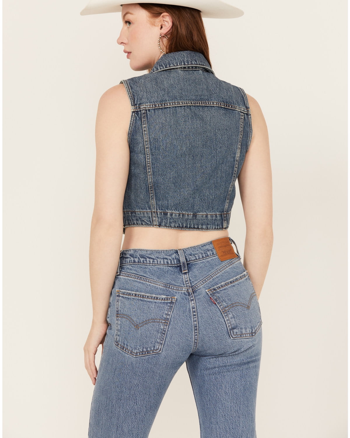 Levi's Women's Utility Trucker Denim Vest - A7589-0000 Levi's Women's Utility Trucker Denim Vest - A7589-0000