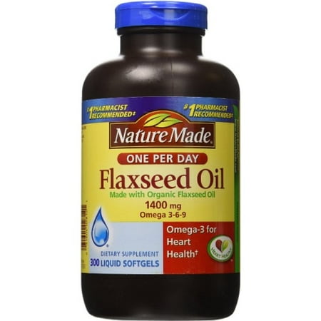 Nature Made Flaxseed Oil Softgels, 1400 mg, 300 (Best Flaxseed Oil Capsules)