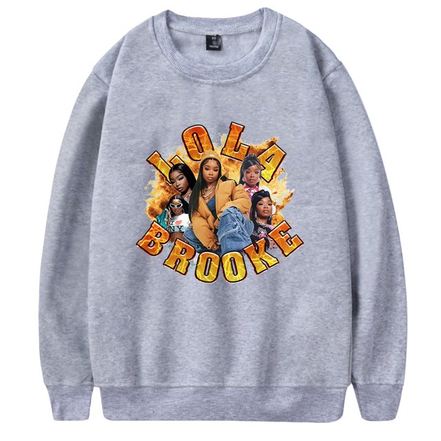 Lola Brooke Nouveau Pull de Mode Sweat Personnalisé à Manches Longues Confort Adulte Col Rond Chandail en Molleton