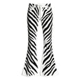 thumbnail image 5 of Bysome Pants For Girls Striped Print Elastic Waist With Pockets Flared Trousers Soft Girls Pants Size 5-6 Years White, 5 of 5