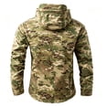 thumbnail image 4 of Hsovts Men Tactical Military Camouflage Softshell Jackets Hooded Fleece Lined Waterproof Windbreaker Coat Outdoor Work Fall Winter Green M, 4 of 4