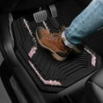 thumbnail image 5 of BAN   Car Floor Mats, Pink Sparkly Crystal Bling Glitter Car Mats Set, Front and Rear Heavy Duty Rubber Car Mats with Anti-Slip Backing, All Weather, Trim-to-Fit for SUVs, Trucks, Sedan, Vans, 5 of 16