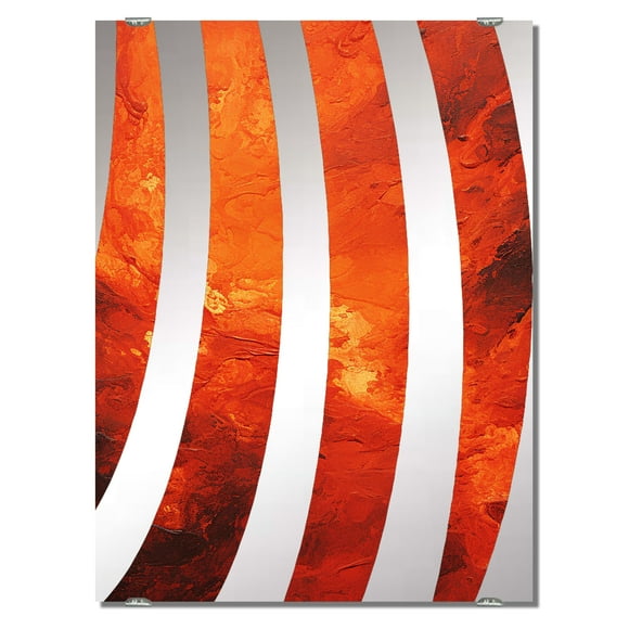 Designart "Tachisme Fusion in Volcanic Style III" Tachisme Oversized Wall Mirror - Modern Abstract Bedroom Wall Mirror Large - Multiple Color Options