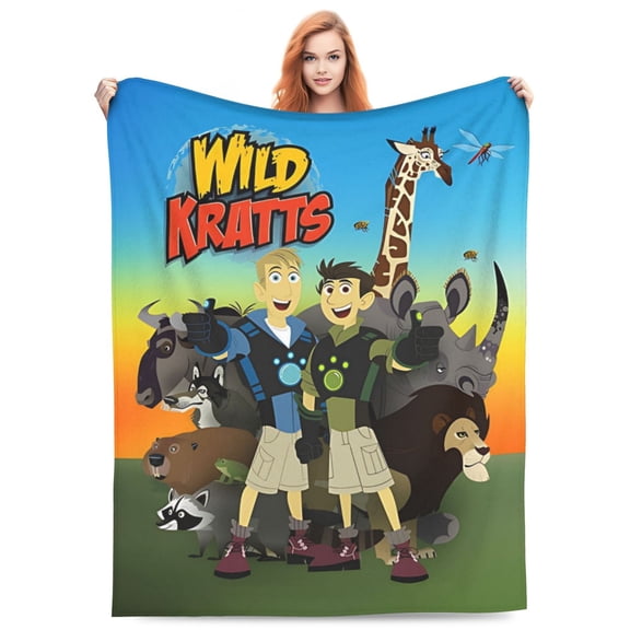 Wild Animal Kratts Blankets Lightweight Soft Fleece Throw Birthday Sofa Bed-Blanket For All Season 50"x40"