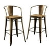 Furniture of America Olmsted Counter Height Metal Framed Dining Chairs - Set of 2