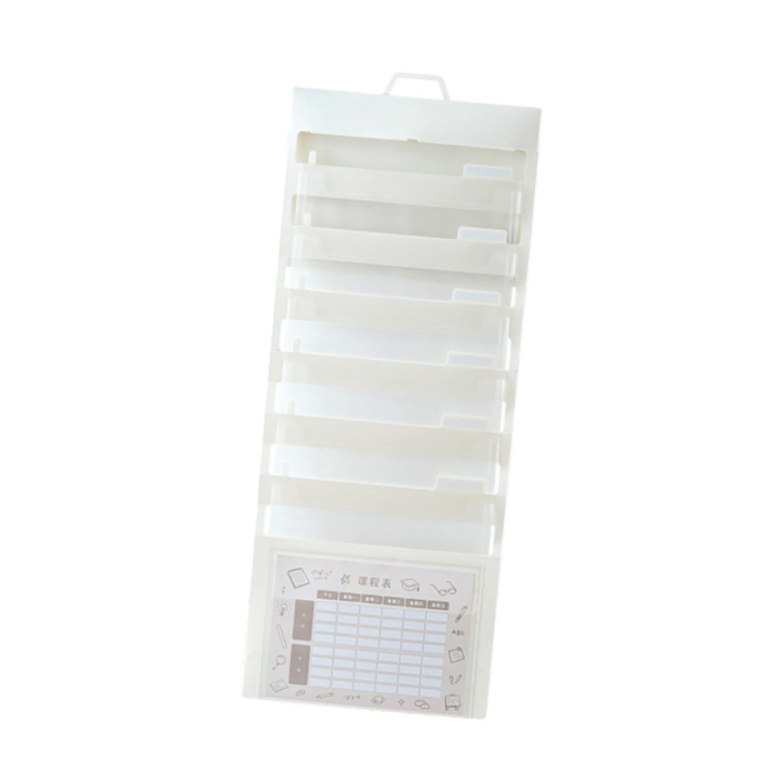 Kuntesetty Hanging Wall File Organizer Portable with 6 Pockets for A4 Size Paper Letter white