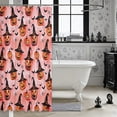 thumbnail image 3 of Erosebridal Witch Pumpkin Shower Curtain 72Wx78L,Cute Halloween Bath Curtain,Coral Pink, 3 of 6