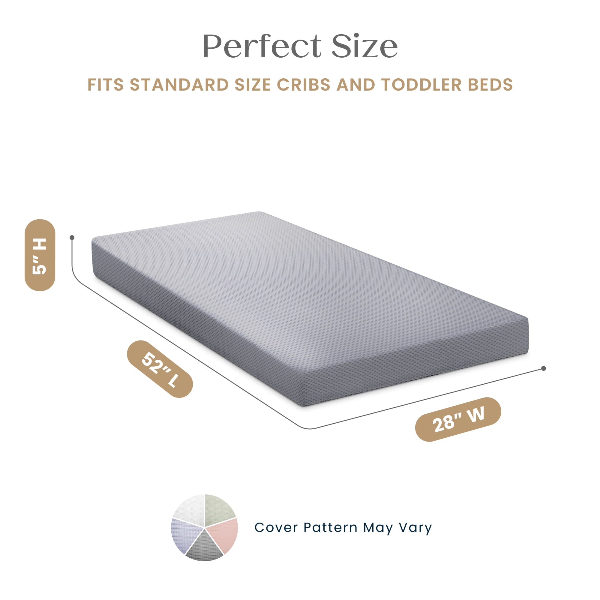 Delta Children Twinkle Galaxy Breathable Crib Mattress and Toddler Mattress - Breathable Cover and Fiber Core, Machine Washable Cover, Waterproof, 7 Year Warranty, A
