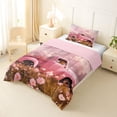 thumbnail image 3 of Castle Fairy Cartoon Rescue Vehicle Twin Comforter Sets 3-Piece for Kids, Cute Fire Police Ambulance Bedding Set for Bedroom, Light Blue,Pink Reversible, 3 of 6