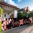 thumbnail image 2 of SPECOOL 30th Birthday Banner with Balloons for Celebration, Black Rose Gold, 2 of 8