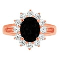 thumbnail image 3 of 2.72 ct Oval Cut Natural Onyx with Simulated Diamond Halo Accents 18K Rose Gold Womens Engagement Ring, 3 of 4