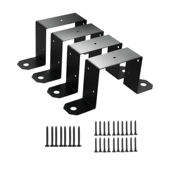 colaxi 4Pcs Fence Post Mounting Bracket Easy Installation Sturdy Deck Stake Support