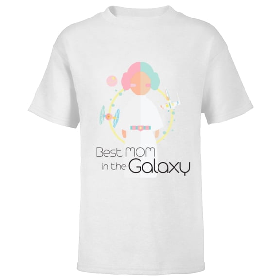 Star Wars Princess Leia Best Mom in the Galaxy - Short Sleeve T-Shirt for Kids - Customized-White
