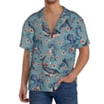 thumbnail image 3 of Gaeub Underwater Animals and Flowers Men's Lapel Short Sleeve Shirt, Relaxed Fit Shirt, Soft and Breathable for Outdoors Party Travel - XX-Large, 3 of 7
