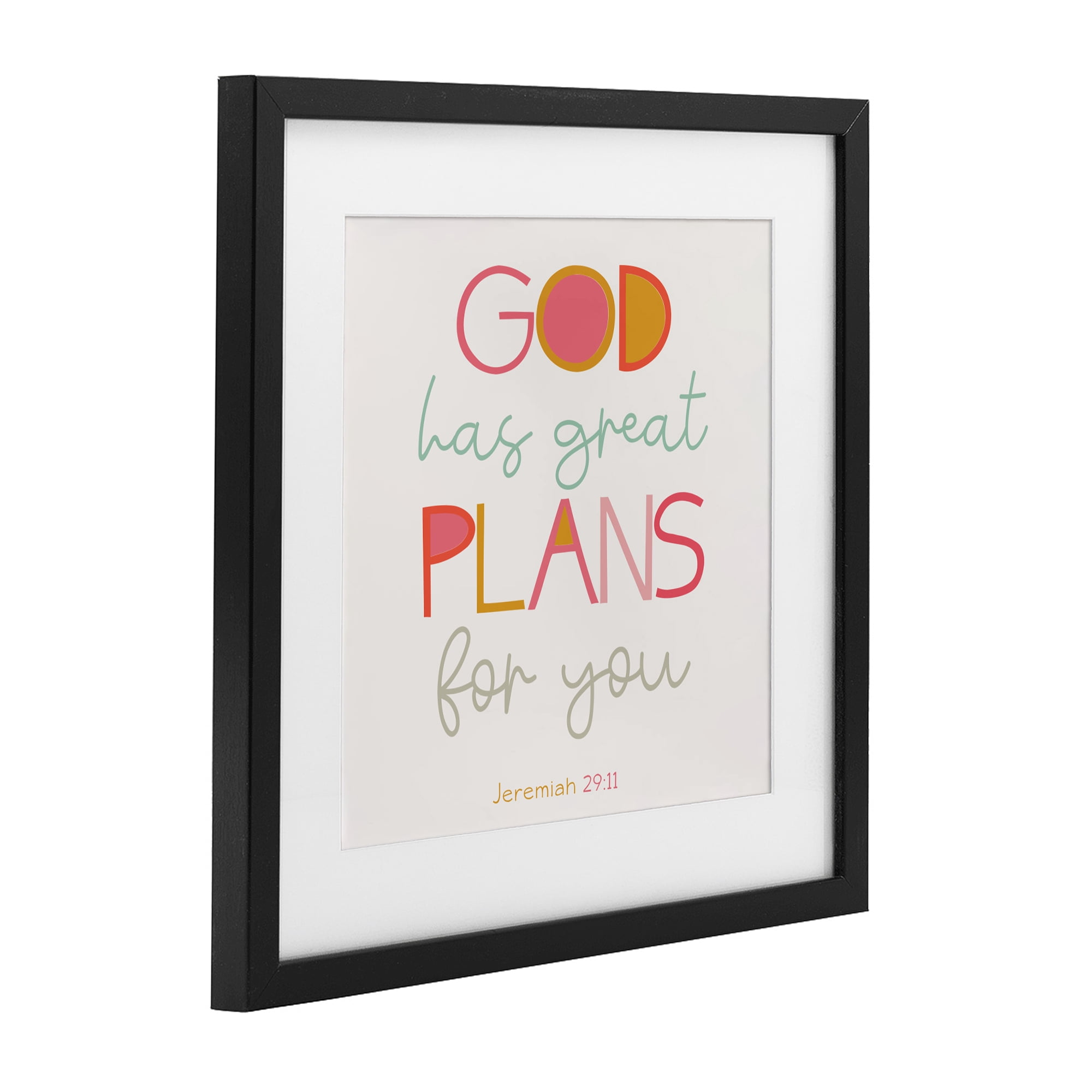 Stupell Industries God's Plans For You Black Framed Print Under Glass, design by SD Graphics Studio