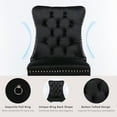 thumbnail image 5 of ODUSE-DAILY Black Velvet Dining Chairs Set of 4, Kitchen & Dining Room Chairs, Sillas De Comedor, Nailheads Tufted, Velvet Upholstered, Solid Wood (Black, 4 Pcs), 5 of 12