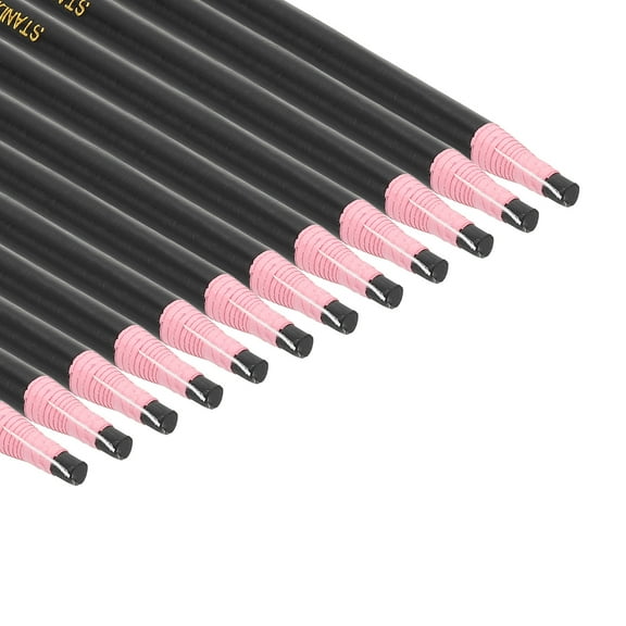 Uxcell Peel-Off China Markers, 48 Pack Grease Wax Pencils Wood for Glass Garments Drawing Film Paper Vinyl Metal, Black