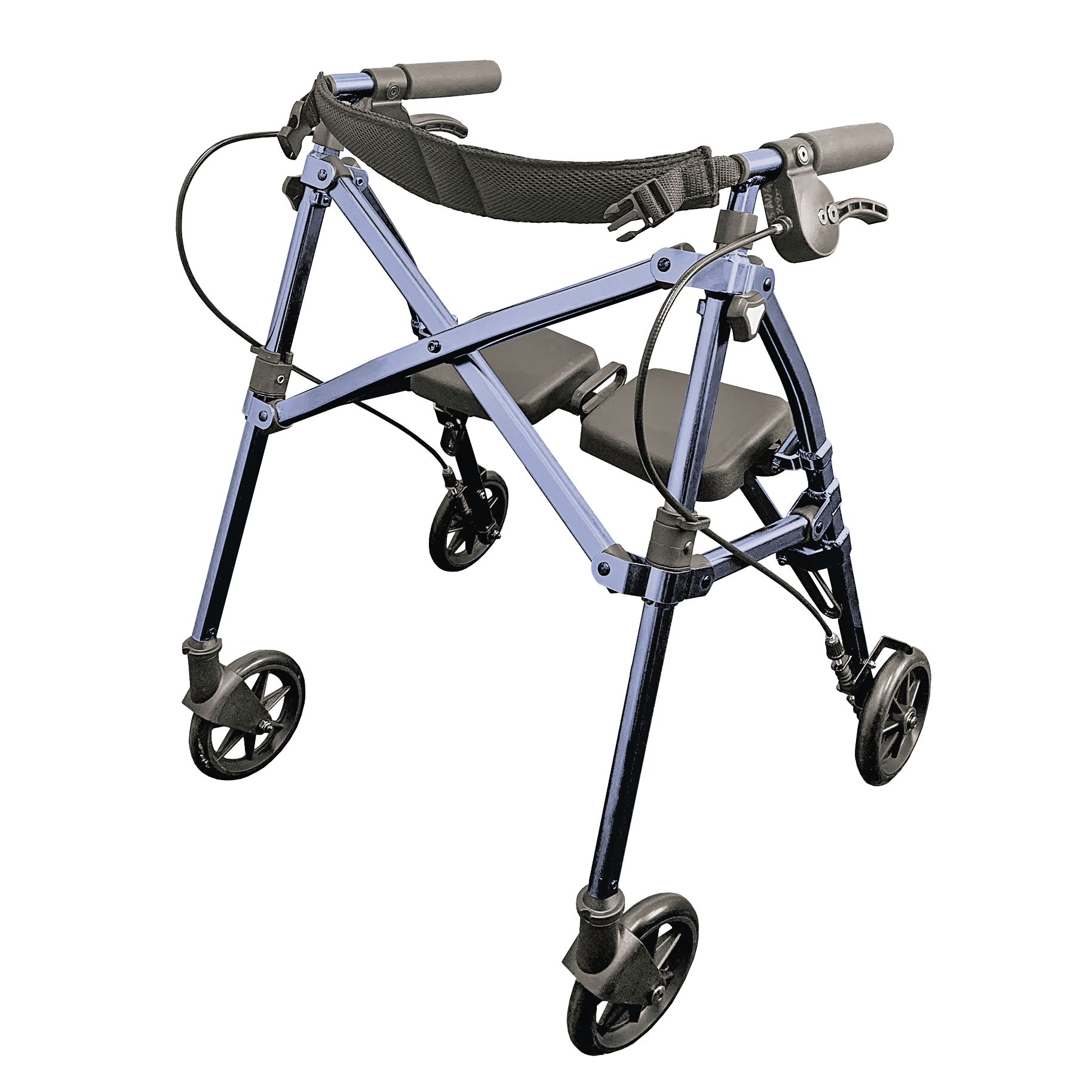 Able Life Space Saver Short Rollator, Lightweight Folding Walker, Blue