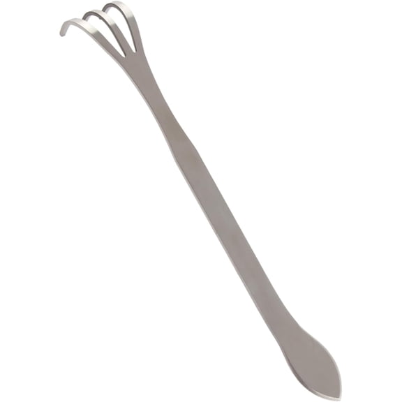 ABCISI Stainless Steel 3Prong Garden Rake with Ergonomic Handle for Loosening Soil and Removing Roots, Mix-Function with Root Rake and Spatula, Ideal for Gardening and Farming
