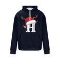 thumbnail image 4 of Yteetum Christmas Hoodies for Men Oversized Christmas Letter Print Drawstring Pullover Hooded Sweatshirts Mens Casual Christmas Graphic Print Loose Long Sleeve Hoodies Xmas Holiday Hooded Sweatshirt, 4 of 5