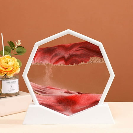 

Lingouzi Octagonal Flowing Sand Painting Creative Art Sand Painting Living Room Ornaments Bedroom Desktop Decorative Ornaments Octagonal Hourglass Painting Gift (10ML)