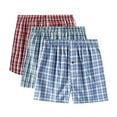thumbnail image 3 of 8 Pack Men's Checker Plaid Woven Shorts Assorted Boxers Cotton Blend Trunks Underwear (L), 3 of 4