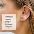 thumbnail image 3 of Solid 14k Gold Hoop Earrings for Women | 1.5mm Tube Yellow Gold Hoop Earrings 14k Real Gold | Flex Continuous Hoop Gold Earrings | 14mm (0.55 Inch) Diameter Small Gold Hoop Earrings by MAX + STONE, 3 of 6