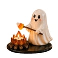 thumbnail image 2 of BingTong Cute Ghost Campfire Tealight Candle Holder, Resin Ghost Figurine With Candy Corn Roasting Stick, Mini Fire Pit Base Halloween Desktop Decor Ornament, 2 of 6