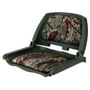 Shoreline Marine Mossy Oak Camo Boat Seat, Foldable Green