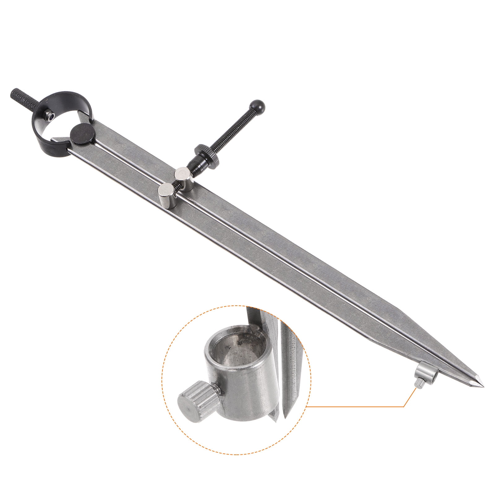 Uxcell Spring Joint Caliper 12 inch / 300mm Steel Adjustable Spring Divider Caliper with Pencil Holder