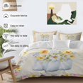thumbnail image 5 of Flower Vases Queen Duvet Cover Set, Country Colorful Daisy Spring Floral Vases Linen Texture 4 Piece Microfiber Bedding Set with Zipper Closure, Bed Sheet and 2 Pillow Shams, Soft Bedding Cover, 5 of 12