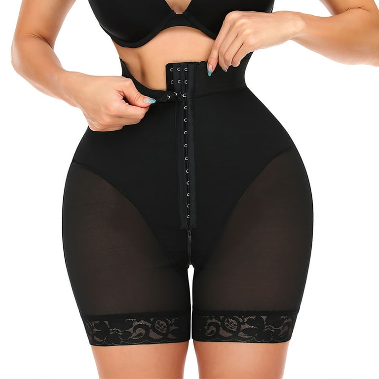 XFLWAM Shapewear for Women Tummy Control Body Shaper Shorts Butt Lifter  Panties Lace High Waisted Underwear Slimming Panties Black L