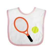 Inktastic Tennis Racket and Ball Boys or Girls Baby Bib