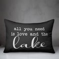 thumbnail image 2 of Creative Products All you need is love and the lake script black and white 14x20 Indoor / Outdoor Pillow, 2 of 2